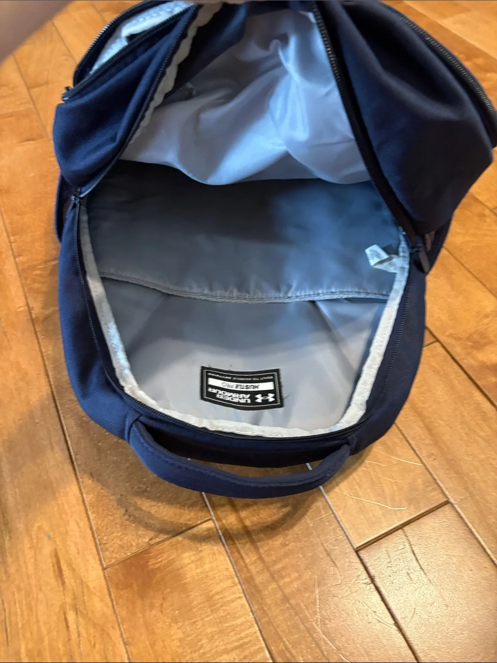 Under Armour Navy Blue Backpack with Lime Logo Accent
